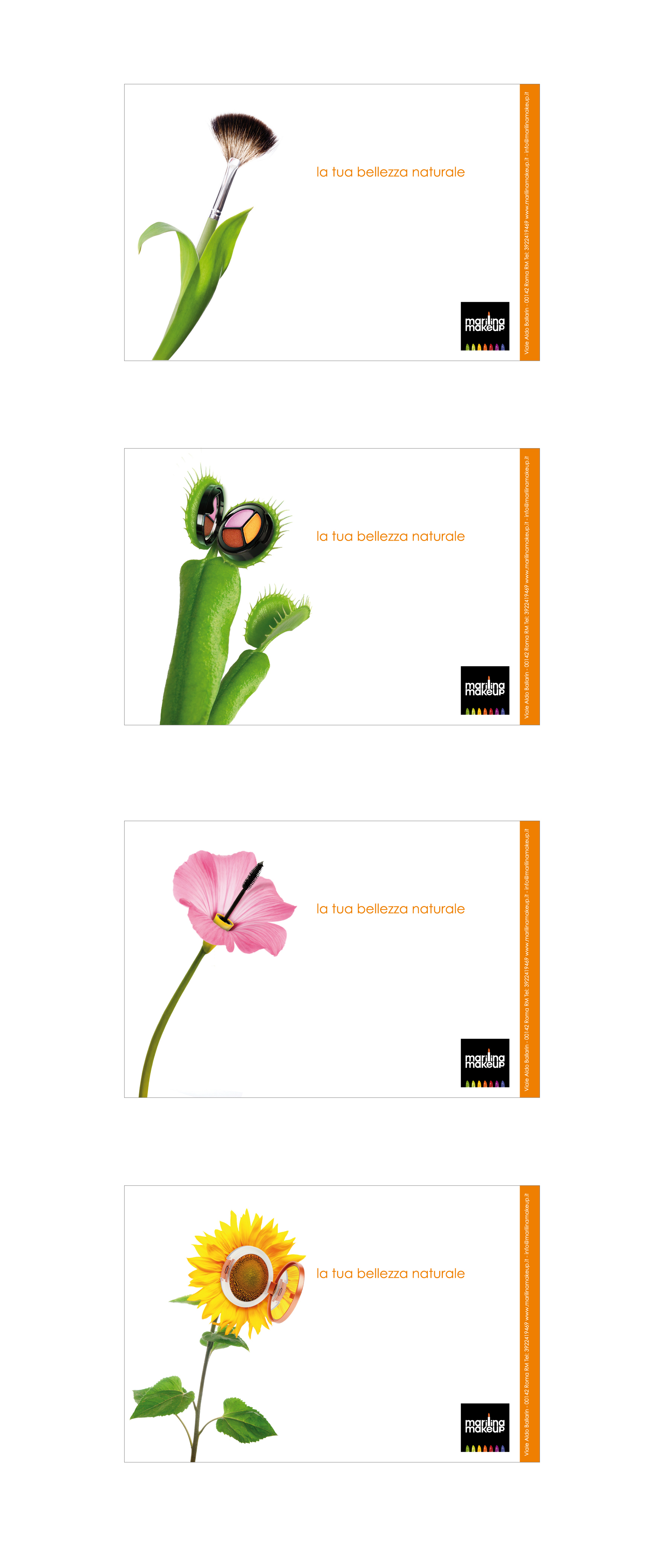 Grafica cartoline promozionali Marilina Makeup